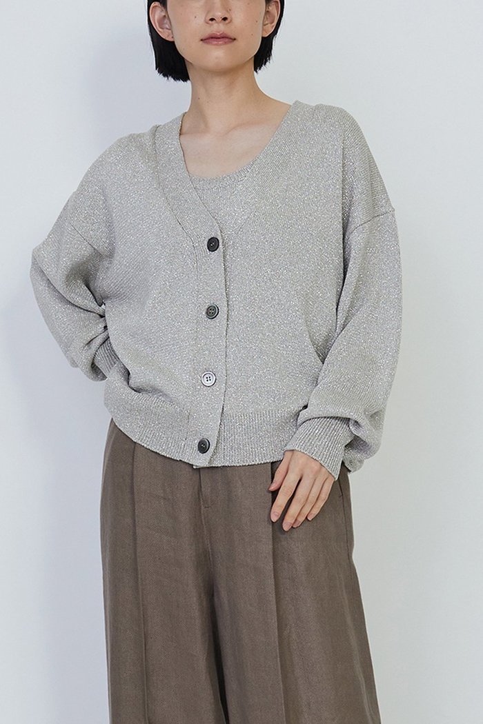 【プルミエ アロンディスモン/1er Arrondissement】のメタリックカーディガン インテリア・キッズ・メンズ・レディースファッション・服の通販 founy(ファニー) https://founy.com/ ファッション Fashion レディースファッション WOMEN トップス・カットソー Tops/Tshirt ニット Knit Tops カーディガン Cardigans イタリア Italy エレガント 上品 Elegant カーディガン Cardigan |ID: prp329100003903675 ipo3291000000030636636