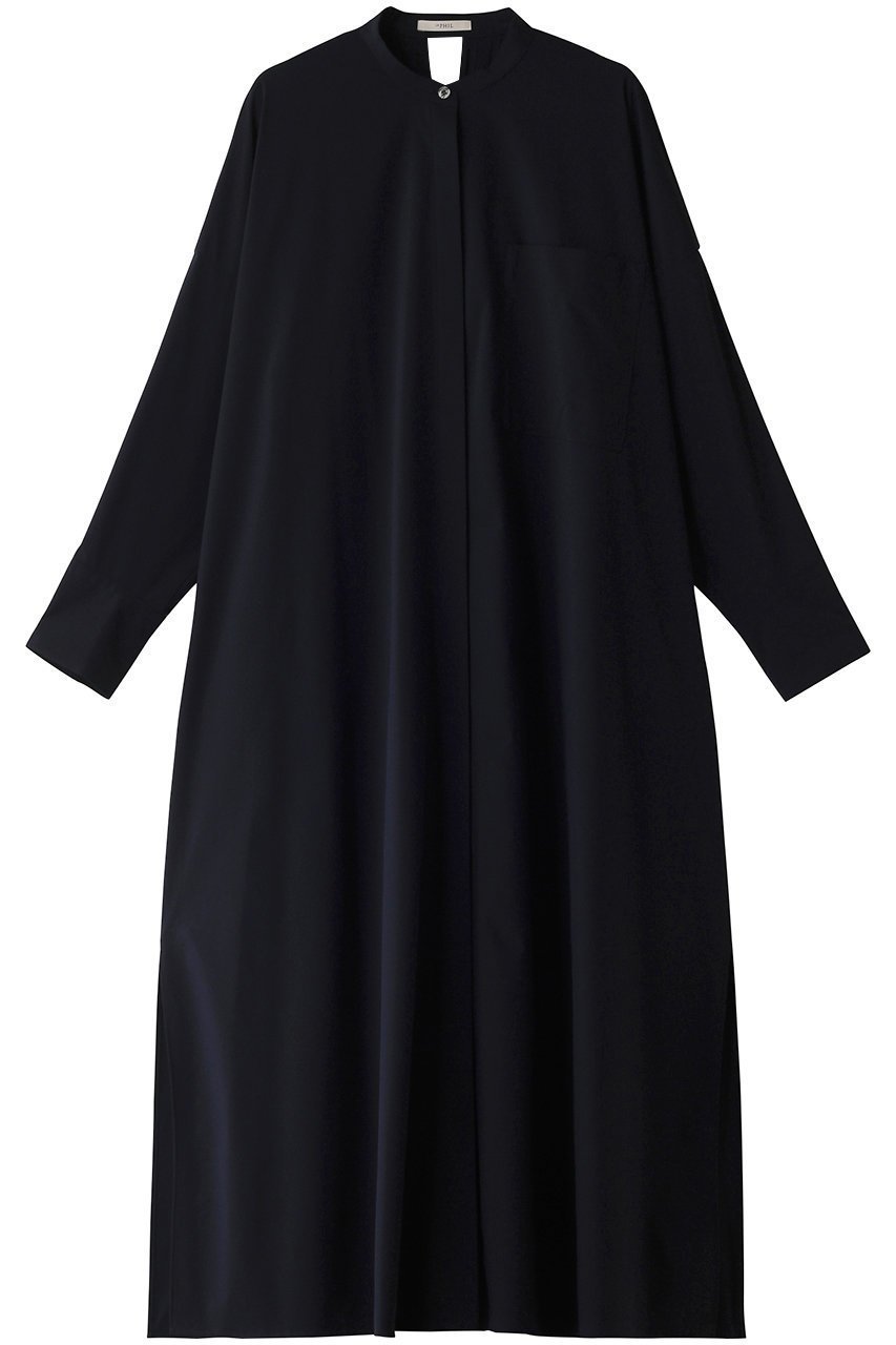 【ル フィル/LE PHIL】のSOLOTEXバックプリーツワンピース インテリア・キッズ・メンズ・レディースファッション・服の通販 founy(ファニー) 　ファッション　Fashion　レディースファッション　Fashion for Women　ワンピース　Dresses　チュニック　Tunic Tops & Dresses　なめらか　Smooth, Silky Texture　スリット　Slit, Slit Detail　チュニック　Tunic, Long Top　パーティ　Party, Party Style　ブロード　Broadcloth, Fine Cotton　プリーツ　Pleats, Pleated　ロング　Long, Long-Length　ネイビー|ID: prp329100003903695 ipo3291000000036672137