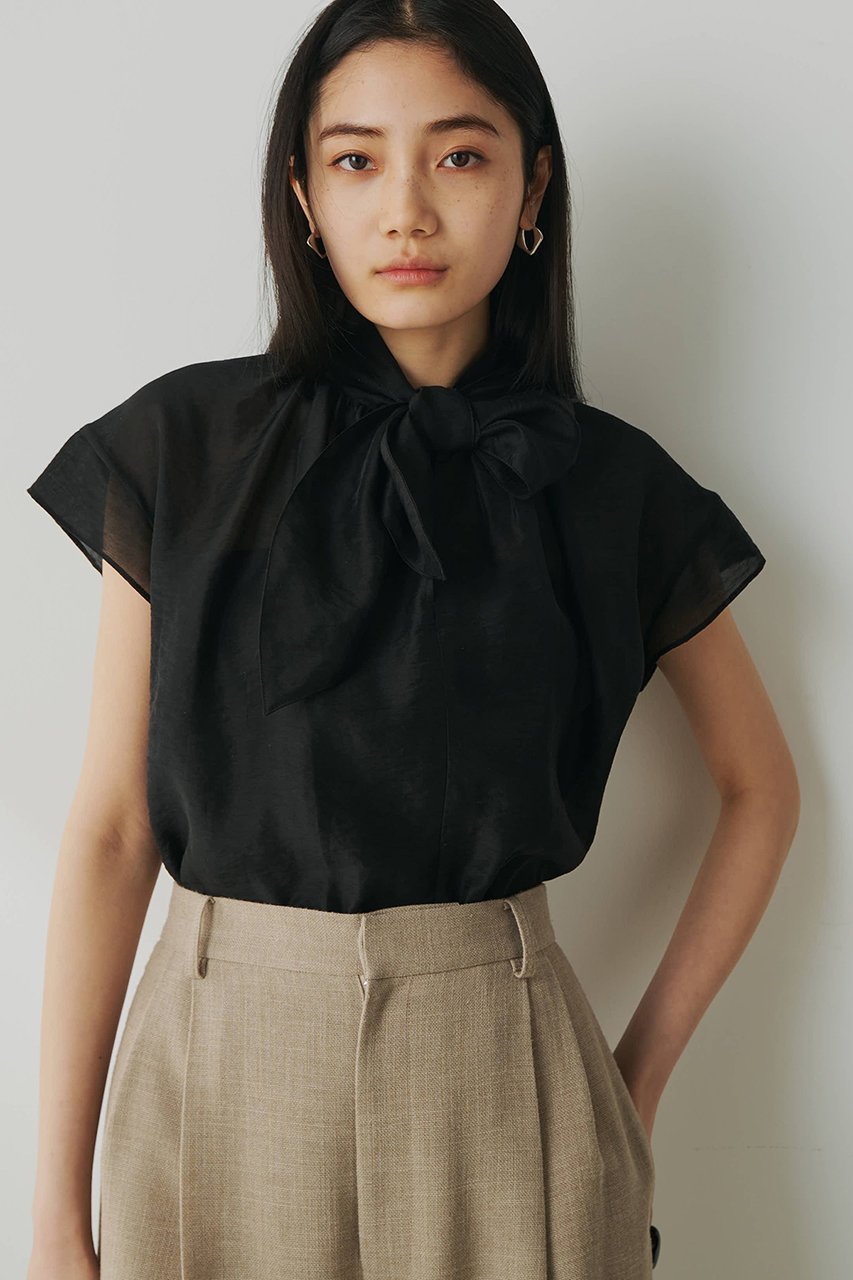 【ウィムガゼット/Whim Gazette】のシアーボウブラウス 人気、トレンドファッション・服の通販 founy(ファニー) 　ファッション　Fashion　レディースファッション　Fashion for Women　トップス・カットソー　Cut & Sew Tops　シャツ・ブラウス・オフィスカジュアル　Elegant Blouses & Button-Ups　おすすめ　Recommended / Our Picks　カットソー　Cut and Sewn Top　ショート　Short, Short Length　シルク　Silk, 100% Silk　スウェット / スエット　Sweatshirt, Sweatwear　スリーブ　Sleeve, Long Sleeve / Short Sleeve　エレガント 上品　Elegant　夏　Summer　春　Spring　S/S・春夏　SS, Spring/Summer, Warm Season　 other-1|ID: prp329100003904862 ipo3291000000032810635