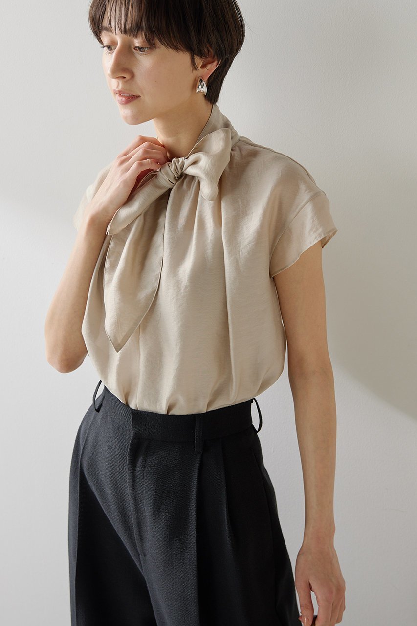【ウィムガゼット/Whim Gazette】のシアーボウブラウス 人気、トレンドファッション・服の通販 founy(ファニー) 　ファッション　Fashion　レディースファッション　Fashion for Women　トップス・カットソー　Cut & Sew Tops　シャツ・ブラウス・オフィスカジュアル　Elegant Blouses & Button-Ups　おすすめ　Recommended / Our Picks　カットソー　Cut and Sewn Top　ショート　Short, Short Length　シルク　Silk, 100% Silk　スウェット / スエット　Sweatshirt, Sweatwear　スリーブ　Sleeve, Long Sleeve / Short Sleeve　エレガント 上品　Elegant　夏　Summer　春　Spring　S/S・春夏　SS, Spring/Summer, Warm Season　other-5|ID: prp329100003904862 ipo3291000000032810641