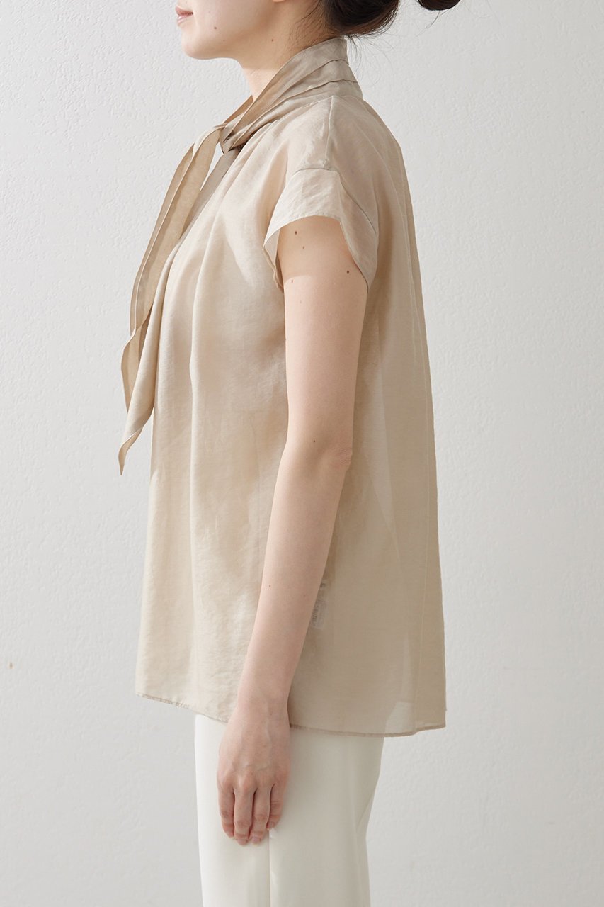 【ウィムガゼット/Whim Gazette】のシアーボウブラウス 人気、トレンドファッション・服の通販 founy(ファニー) 　ファッション　Fashion　レディースファッション　Fashion for Women　トップス・カットソー　Cut & Sew Tops　シャツ・ブラウス・オフィスカジュアル　Elegant Blouses & Button-Ups　おすすめ　Recommended / Our Picks　カットソー　Cut and Sewn Top　ショート　Short, Short Length　シルク　Silk, 100% Silk　スウェット / スエット　Sweatshirt, Sweatwear　スリーブ　Sleeve, Long Sleeve / Short Sleeve　エレガント 上品　Elegant　夏　Summer　春　Spring　S/S・春夏　SS, Spring/Summer, Warm Season　other-7|ID: prp329100003904862 ipo3291000000032810643