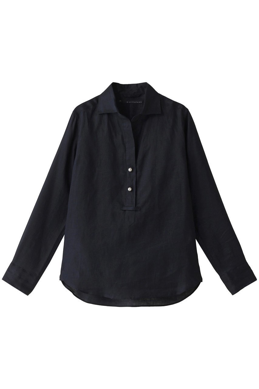 【マルティニーク/martinique】のリネンパールスキッパー インテリア・キッズ・メンズ・レディースファッション・服の通販 founy(ファニー) 　ファッション　Fashion　レディースファッション　Fashion for Women　トップス・カットソー　Cut & Sew Tops　シャツ・ブラウス・オフィスカジュアル　Elegant Blouses & Button-Ups　おすすめ　Recommended / Our Picks　スリーブ　Sleeve, Long Sleeve / Short Sleeve　リネン　Linen, Linen Fabric　ロング　Long, Long-Length　夏　Summer　定番　Standard, Basic Item　ネイビー|ID: prp329100003904887 ipo3291000000032911272