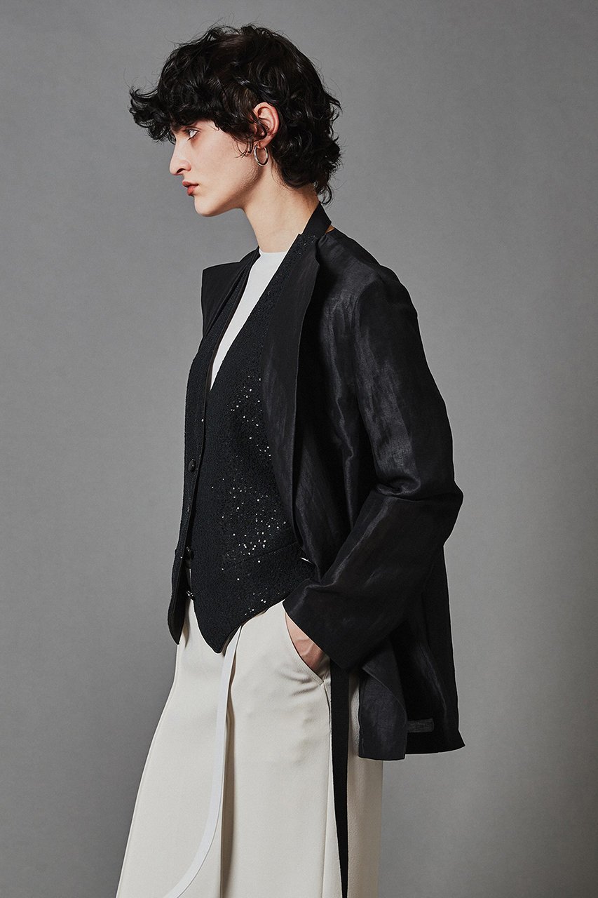 【オブリオ/AUBRIOT】のシアーシルクリネン ジャケット 人気、トレンドファッション・服の通販 founy(ファニー) ファッション Fashion レディースファッション Fashion for Women アウター Coat / Outerwear Collection レディースジャケット・軽アウター Jackets シアー Sheer, See-Through シルク Silk, 100% Silk ジャケット Jacket, Outerwear フォルム Silhouette, Form ラグジュアリー Luxury, Elegant リネン Linen, Linen Fabric ワイド Wide, Wide Fit エレガント 上品 Elegant other-2|ID: prp329100003904921 ipo3291000000035655100