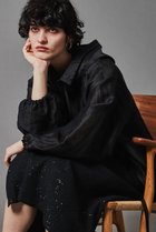 【オブリオ/AUBRIOT】のシアーシルクリネン フーディー ブラック|ID: prp329100003904922 ipo3291000000035935683