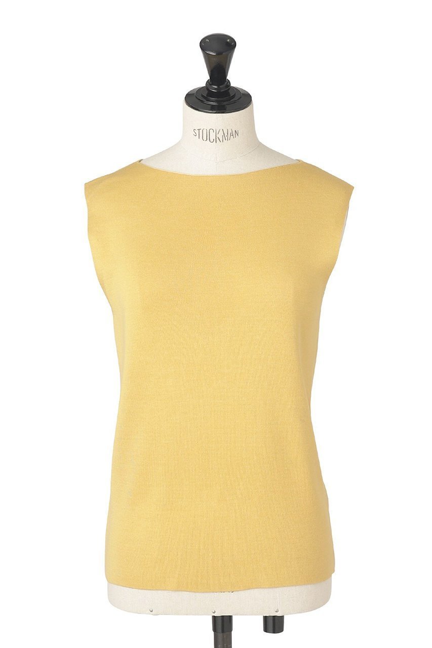 【オブリオ/AUBRIOT】のシャッペシルク2/60 ノースリーブニット インテリア・キッズ・メンズ・レディースファッション・服の通販 founy(ファニー) ファッション Fashion レディースファッション Fashion for Women トップス・カットソー Cut & Sew Tops ニット Knit Tops & Sweaters キャミソール&ノースリーブ Camisoles & Sleeveless Tops カジュアルプルオーバー・ニットトップス Pullovers & Knit Tops / Casual Pullovers アンサンブル Ensemble Set シルク Silk, 100% Silk シンプル Simple, Minimal スクエア Square, Square Shape ノースリーブ Sleeveless, No-Sleeve フィット Fit, Slim Fit フォルム Silhouette, Form モダン Modern, Contemporary エレガント 上品 Elegant イエロー|ID: prp329100003904930 ipo3291000000036098717