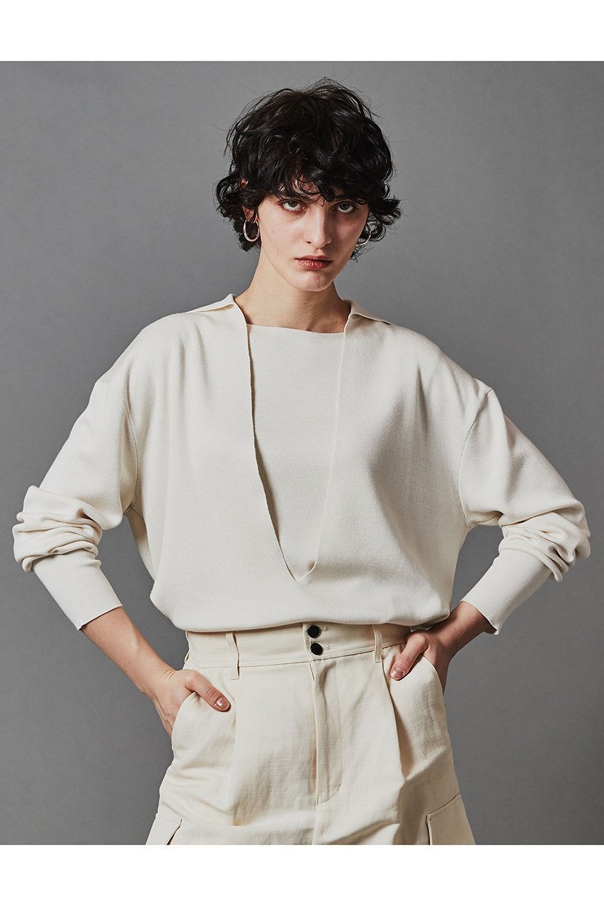 【オブリオ/AUBRIOT】のシャッペシルク2/60 深Vネックプルオーバーニット 人気、トレンドファッション・服の通販 founy(ファニー) 　ファッション　Fashion　レディースファッション　Fashion for Women　トップス・カットソー　Cut & Sew Tops　ニット　Knit Tops & Sweaters　カジュアルプルオーバー・ニットトップス　Pullovers & Knit Tops / Casual Pullovers　Vネックトップス　V-Neck Tops / V-Cut Neckline Shirts　アンサンブル　Ensemble Set　クラシック　Classic, Timeless Style　シルク　Silk, 100% Silk　スキッパー　Skipper, Open Collar　スポーツ　Sports, Activewear　ノースリーブ　Sleeveless, No-Sleeve　リラックス　Relax, Relaxed Fit　エレガント 上品　Elegant　 other-1|ID: prp329100003904931 ipo3291000000032948051