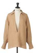 【オブリオ/AUBRIOT】のALBINIリネン プルオーバーシャツ キャメルブラウン|ID: prp329100003904935 ipo3291000000036060052