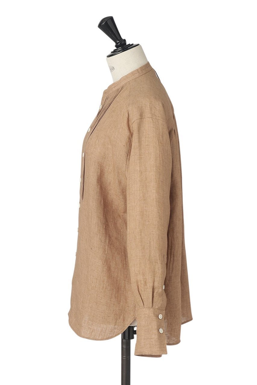 【オブリオ/AUBRIOT】のALBINIリネン バンドカラーシャツ 人気、トレンドファッション・服の通販 founy(ファニー) 　ファッション　Fashion　レディースファッション　Fashion for Women　トップス・カットソー　Cut & Sew Tops　シャツ・ブラウス・オフィスカジュアル　Elegant Blouses & Button-Ups　イタリア　Italy　クラシック　Classic, Timeless Style　スリーブ　Sleeve, Long Sleeve / Short Sleeve　デニム　Denim, Jeans Material　トレンド　Trend, Trending Now　ドレス　Dress, One-Piece　ベーシック　Basic, Essential　メンズ　Men's, Menswear　リネン　Linen, Linen Fabric　ロング　Long, Long-Length　エレガント 上品　Elegant　再入荷　Restock / Back in Stock　other-2|ID: prp329100003904936 ipo3291000000035083769