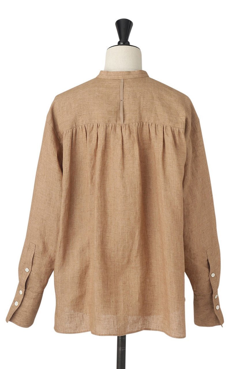 【オブリオ/AUBRIOT】のALBINIリネン バンドカラーシャツ 人気、トレンドファッション・服の通販 founy(ファニー) 　ファッション　Fashion　レディースファッション　Fashion for Women　トップス・カットソー　Cut & Sew Tops　シャツ・ブラウス・オフィスカジュアル　Elegant Blouses & Button-Ups　イタリア　Italy　クラシック　Classic, Timeless Style　スリーブ　Sleeve, Long Sleeve / Short Sleeve　デニム　Denim, Jeans Material　トレンド　Trend, Trending Now　ドレス　Dress, One-Piece　ベーシック　Basic, Essential　メンズ　Men's, Menswear　リネン　Linen, Linen Fabric　ロング　Long, Long-Length　エレガント 上品　Elegant　再入荷　Restock / Back in Stock　other-3|ID: prp329100003904936 ipo3291000000035083770