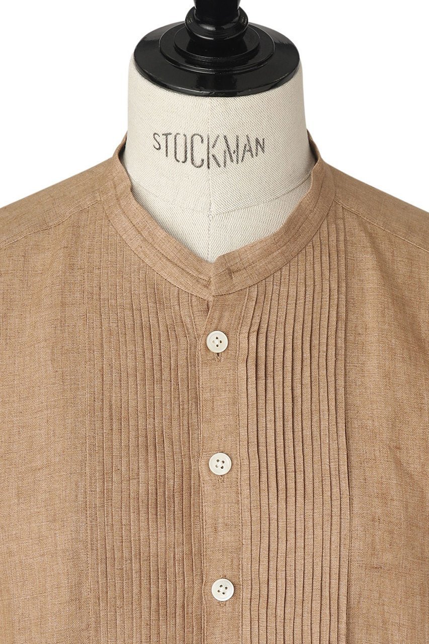 【オブリオ/AUBRIOT】のALBINIリネン バンドカラーシャツ 人気、トレンドファッション・服の通販 founy(ファニー) 　ファッション　Fashion　レディースファッション　Fashion for Women　トップス・カットソー　Cut & Sew Tops　シャツ・ブラウス・オフィスカジュアル　Elegant Blouses & Button-Ups　イタリア　Italy　クラシック　Classic, Timeless Style　スリーブ　Sleeve, Long Sleeve / Short Sleeve　デニム　Denim, Jeans Material　トレンド　Trend, Trending Now　ドレス　Dress, One-Piece　ベーシック　Basic, Essential　メンズ　Men's, Menswear　リネン　Linen, Linen Fabric　ロング　Long, Long-Length　エレガント 上品　Elegant　再入荷　Restock / Back in Stock　other-4|ID: prp329100003904936 ipo3291000000035083771