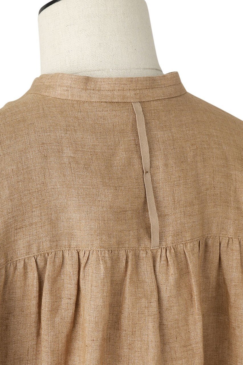 【オブリオ/AUBRIOT】のALBINIリネン バンドカラーシャツ 人気、トレンドファッション・服の通販 founy(ファニー) 　ファッション　Fashion　レディースファッション　Fashion for Women　トップス・カットソー　Cut & Sew Tops　シャツ・ブラウス・オフィスカジュアル　Elegant Blouses & Button-Ups　イタリア　Italy　クラシック　Classic, Timeless Style　スリーブ　Sleeve, Long Sleeve / Short Sleeve　デニム　Denim, Jeans Material　トレンド　Trend, Trending Now　ドレス　Dress, One-Piece　ベーシック　Basic, Essential　メンズ　Men's, Menswear　リネン　Linen, Linen Fabric　ロング　Long, Long-Length　エレガント 上品　Elegant　再入荷　Restock / Back in Stock　other-5|ID: prp329100003904936 ipo3291000000035083772