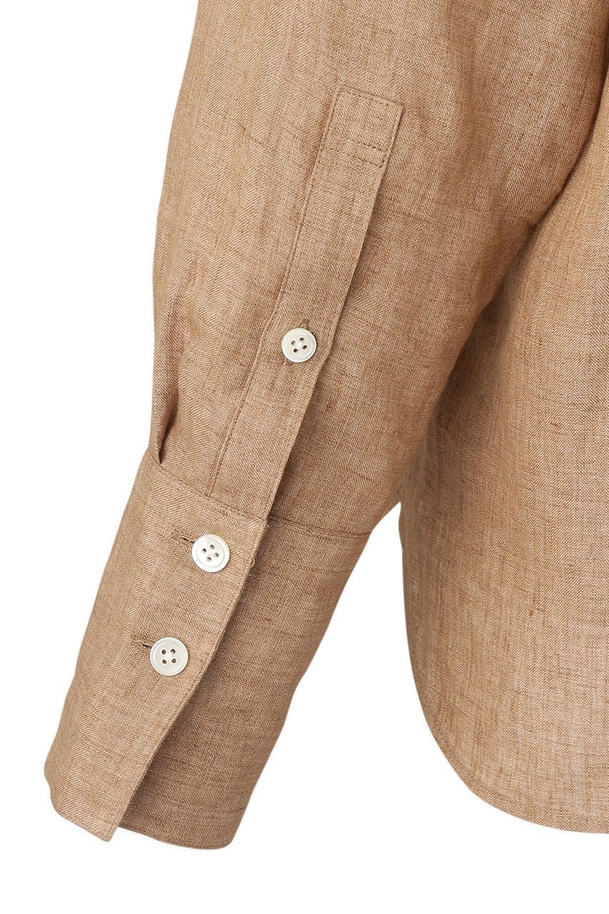 【オブリオ/AUBRIOT】のALBINIリネン バンドカラーシャツ 人気、トレンドファッション・服の通販 founy(ファニー) 　ファッション　Fashion　レディースファッション　Fashion for Women　トップス・カットソー　Cut & Sew Tops　シャツ・ブラウス・オフィスカジュアル　Elegant Blouses & Button-Ups　イタリア　Italy　クラシック　Classic, Timeless Style　スリーブ　Sleeve, Long Sleeve / Short Sleeve　デニム　Denim, Jeans Material　トレンド　Trend, Trending Now　ドレス　Dress, One-Piece　ベーシック　Basic, Essential　メンズ　Men's, Menswear　リネン　Linen, Linen Fabric　ロング　Long, Long-Length　エレガント 上品　Elegant　再入荷　Restock / Back in Stock　other-6|ID: prp329100003904936 ipo3291000000035083773