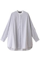 【ミズイロ インド/mizuiro ind】のstripe stand collar wide shirt シャツ off white|ID:prp329100003906720