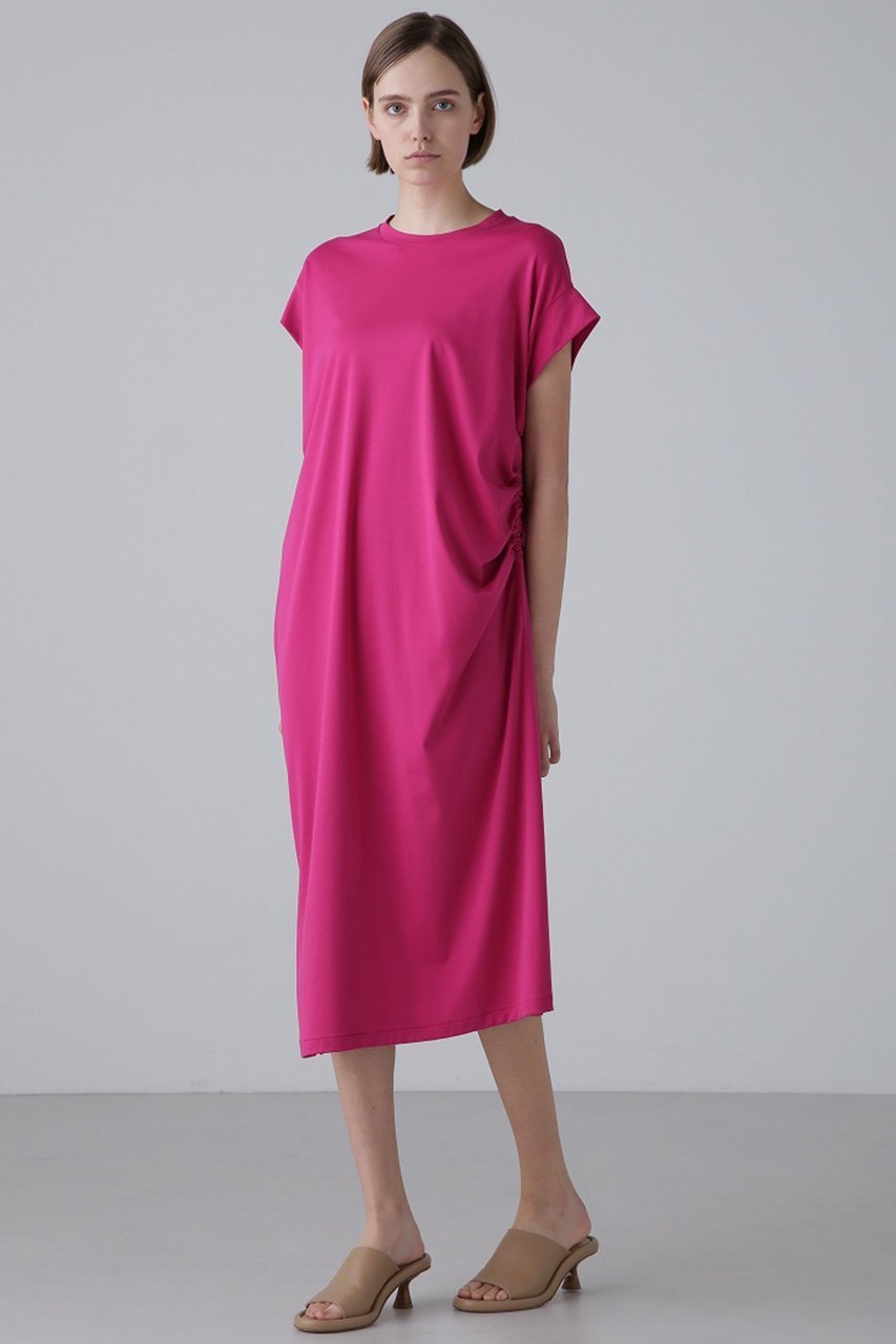【アドーア/ADORE】のクリアハイゲージロングカットソー 人気、トレンドファッション・服の通販 founy(ファニー) 　ファッション　Fashion　レディースファッション　Fashion for Women　トップス・カットソー　Cut & Sew Tops　シャツ・ブラウス・オフィスカジュアル　Elegant Blouses & Button-Ups　ロングTシャツ・Tシャツ　Longline T-Shirts & Tees　カットソー・ベーシックTシャツ　Cut-and-Sewn Tops / Stretch Tees & Basics　ワンピース　Dresses　なめらか　Smooth, Silky Texture　ショート　Short, Short Length　ストレート　Straight, Straight Cut　スリーブ　Sleeve, Long Sleeve / Short Sleeve　ドレープ　Drape, Draping Fabric　ワンポイント　One Point, Statement Accent　人気　Popular, Best Seller　other-5|ID: prp329100003907461 ipo3291000000032837156