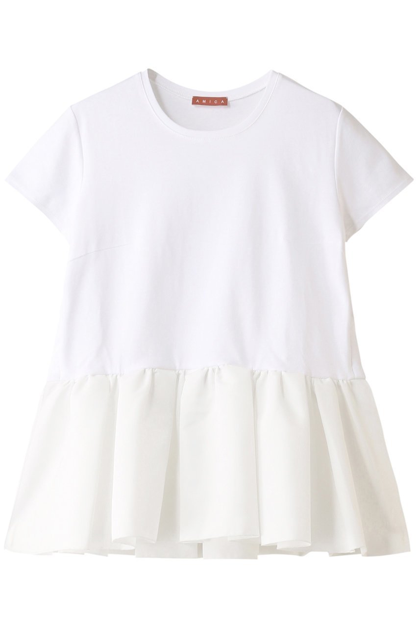 【アミカ/AMICA】のバレリーナTシャツ インテリア・キッズ・メンズ・レディースファッション・服の通販 founy(ファニー) 　ファッション　Fashion　レディースファッション　Fashion for Women　トップス・カットソー　Cut & Sew Tops　シャツ・ブラウス・オフィスカジュアル　Elegant Blouses & Button-Ups　ロングTシャツ・Tシャツ　Longline T-Shirts & Tees　カットソー・ベーシックTシャツ　Cut-and-Sewn Tops / Stretch Tees & Basics　グログラン　Grosgrain, Grosgrain Ribbon　サテン　Satin, Glossy Fabric　ショート　Short, Short Length　スリーブ　Sleeve, Long Sleeve / Short Sleeve　バレエ　Ballet, Ballet Style　モダン　Modern, Contemporary　リラックス　Relax, Relaxed Fit　人気　Popular, Best Seller　定番　Standard, Basic Item　ホワイト|ID: prp329100003907466 ipo3291000000032807328