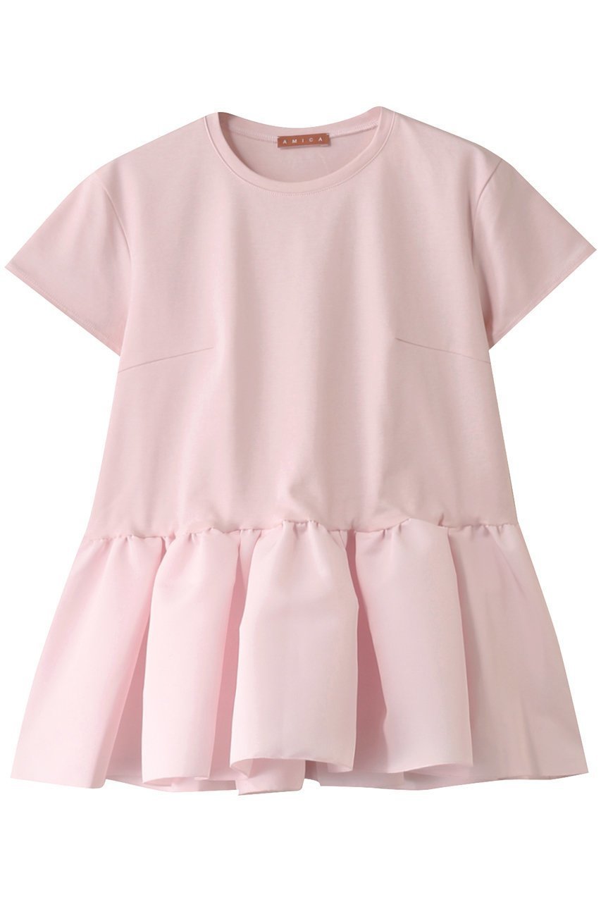 【アミカ/AMICA】のバレリーナTシャツ インテリア・キッズ・メンズ・レディースファッション・服の通販 founy(ファニー) 　ファッション　Fashion　レディースファッション　Fashion for Women　トップス・カットソー　Cut & Sew Tops　シャツ・ブラウス・オフィスカジュアル　Elegant Blouses & Button-Ups　ロングTシャツ・Tシャツ　Longline T-Shirts & Tees　カットソー・ベーシックTシャツ　Cut-and-Sewn Tops / Stretch Tees & Basics　グログラン　Grosgrain, Grosgrain Ribbon　サテン　Satin, Glossy Fabric　ショート　Short, Short Length　スリーブ　Sleeve, Long Sleeve / Short Sleeve　バレエ　Ballet, Ballet Style　モダン　Modern, Contemporary　リラックス　Relax, Relaxed Fit　人気　Popular, Best Seller　定番　Standard, Basic Item　ベビーピンク|ID: prp329100003907466 ipo3291000000032807329