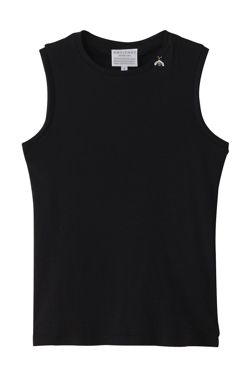 【アンティパスト/ANTIPAST】のコットンフライスノースリーブ インテリア・キッズ・メンズ・レディースファッション・服の通販 founy(ファニー) ファッション Fashion レディースファッション Fashion for Women トップス・カットソー Cut & Sew Tops キャミソール&ノースリーブ Camisoles & Sleeveless Tops シャツ・ブラウス・オフィスカジュアル Elegant Blouses & Button-Ups ロングTシャツ・Tシャツ Longline T-Shirts & Tees カットソー・ベーシックTシャツ Cut-and-Sewn Tops / Stretch Tees & Basics キャミソール Camisole, Spaghetti Strap Top キャミワンピース Cami Dress, Slip Dress タンク Tank Top, Sleeveless Top ノースリーブ Sleeveless, No-Sleeve 夏 Summer 春 Spring S/S・春夏 SS, Spring/Summer, Warm Season ブラック|ID: prp329100003908577 ipo3291000000035344045