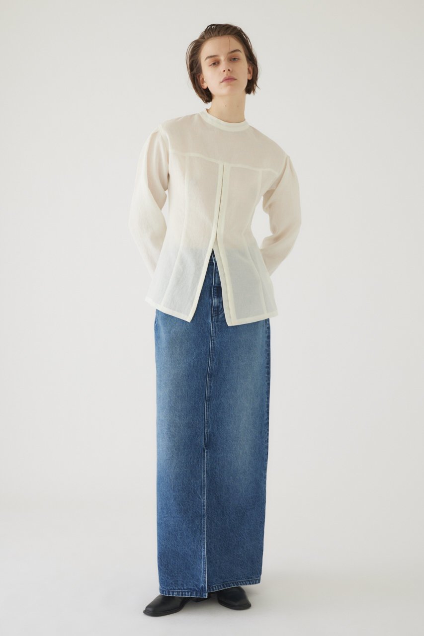 【リムアーク/RIM.ARK】のFront slit denim SK/デニムスカート 人気、トレンドファッション・服の通販 founy(ファニー) 　ファッション　Fashion　レディースファッション　Fashion for Women　スカート　Skirts　デニムスカート・カジュアルスカート　Denim Skirts　ロングスカート　Long Skirts / Maxi & Midi Skirts　スリット　Slit, Slit Detail　デニム　Denim, Jeans Material　バランス　Balance, Style Balance　フロント　Front, Front Design　ポケット　Pocket, Pocket Detail　マキシ　Maxi, Full Length　ロング　Long, Long-Length　ヴィンテージ　Vintage Style　other-6|ID: prp329100003908591 ipo3291000000032809696