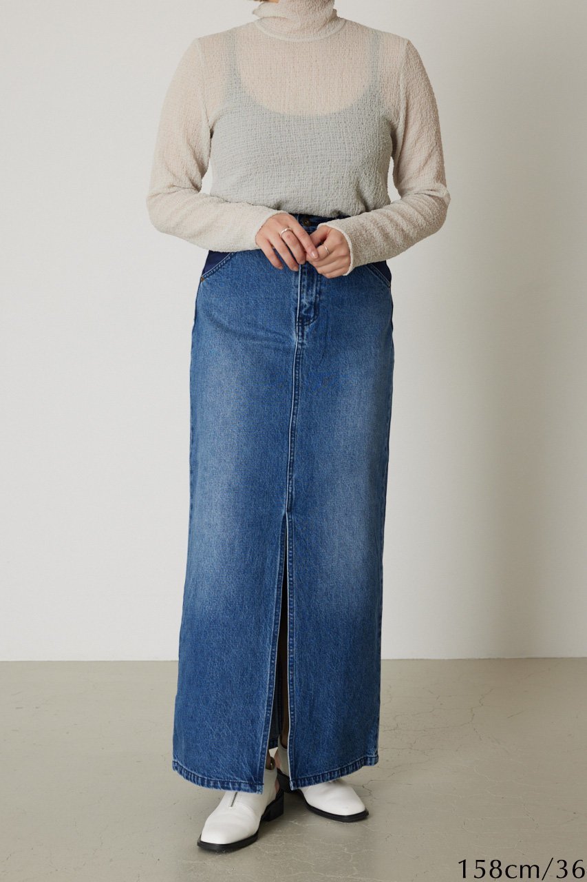 【リムアーク/RIM.ARK】のFront slit denim SK/デニムスカート 人気、トレンドファッション・服の通販 founy(ファニー) 　ファッション　Fashion　レディースファッション　Fashion for Women　スカート　Skirts　デニムスカート・カジュアルスカート　Denim Skirts　ロングスカート　Long Skirts / Maxi & Midi Skirts　スリット　Slit, Slit Detail　デニム　Denim, Jeans Material　バランス　Balance, Style Balance　フロント　Front, Front Design　ポケット　Pocket, Pocket Detail　マキシ　Maxi, Full Length　ロング　Long, Long-Length　ヴィンテージ　Vintage Style　other-8|ID: prp329100003908591 ipo3291000000032809698