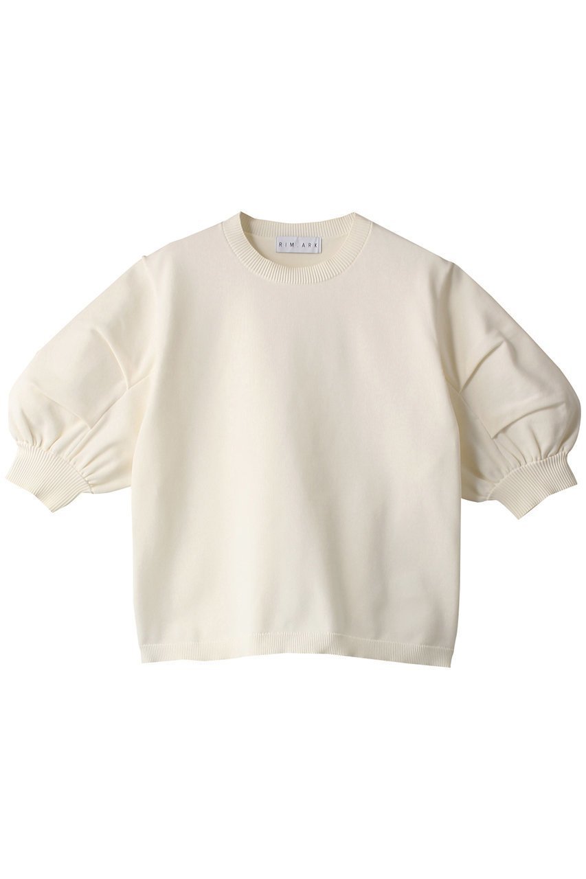 【リムアーク/RIM.ARK】のTuck volume washable knit/ニット インテリア・キッズ・メンズ・レディースファッション・服の通販 founy(ファニー) ファッション Fashion レディースファッション Fashion for Women トップス・カットソー Cut & Sew Tops ニット Knit Tops & Sweaters カジュアルプルオーバー・ニットトップス Pullovers & Knit Tops / Casual Pullovers 半袖 Short Sleeve, Half Sleeve 夏 Summer 軽量 Lightweight, Ultra Light ホワイト|ID: prp329100003908593 ipo3291000000032959902