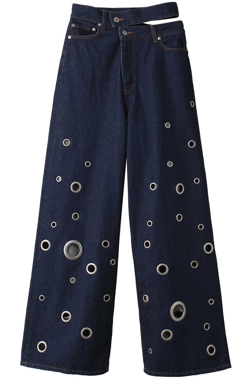 【メゾンスペシャル/MAISON SPECIAL】のEyelet Denim Pants/アイレットデニムパンツ インテリア・キッズ・メンズ・レディースファッション・服の通販 founy(ファニー) 　ファッション　Fashion　レディースファッション　Fashion for Women　パンツ　Pants & Trousers　デニムパンツ・ジーンズ・美脚デニム　Denim Jeans & Pants　アイレット　Eyelet Lace　アシンメトリー　Asymmetrical Style　クール　Cool, Chic　デニム　Denim, Jeans Material　メタル　Metal, Metal Parts　BLU(ブルー)|ID: prp329100003909924 ipo3291000000035811210