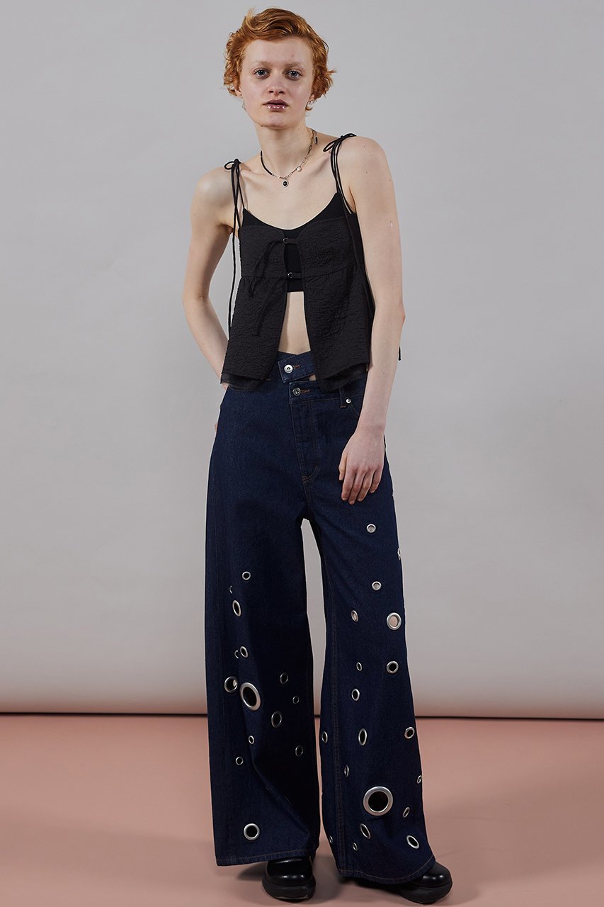 【メゾンスペシャル/MAISON SPECIAL】のEyelet Denim Pants/アイレットデニムパンツ 人気、トレンドファッション・服の通販 founy(ファニー) 　ファッション　Fashion　レディースファッション　Fashion for Women　パンツ　Pants & Trousers　デニムパンツ・ジーンズ・美脚デニム　Denim Jeans & Pants　アイレット　Eyelet Lace　アシンメトリー　Asymmetrical Style　クール　Cool, Chic　デニム　Denim, Jeans Material　メタル　Metal, Metal Parts　other-7|ID: prp329100003909924 ipo3291000000035811218