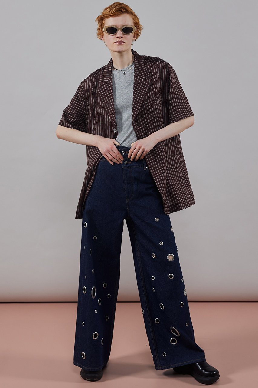 【メゾンスペシャル/MAISON SPECIAL】のEyelet Denim Pants/アイレットデニムパンツ 人気、トレンドファッション・服の通販 founy(ファニー) 　ファッション　Fashion　レディースファッション　Fashion for Women　パンツ　Pants & Trousers　デニムパンツ・ジーンズ・美脚デニム　Denim Jeans & Pants　アイレット　Eyelet Lace　アシンメトリー　Asymmetrical Style　クール　Cool, Chic　デニム　Denim, Jeans Material　メタル　Metal, Metal Parts　other-8|ID: prp329100003909924 ipo3291000000035811221
