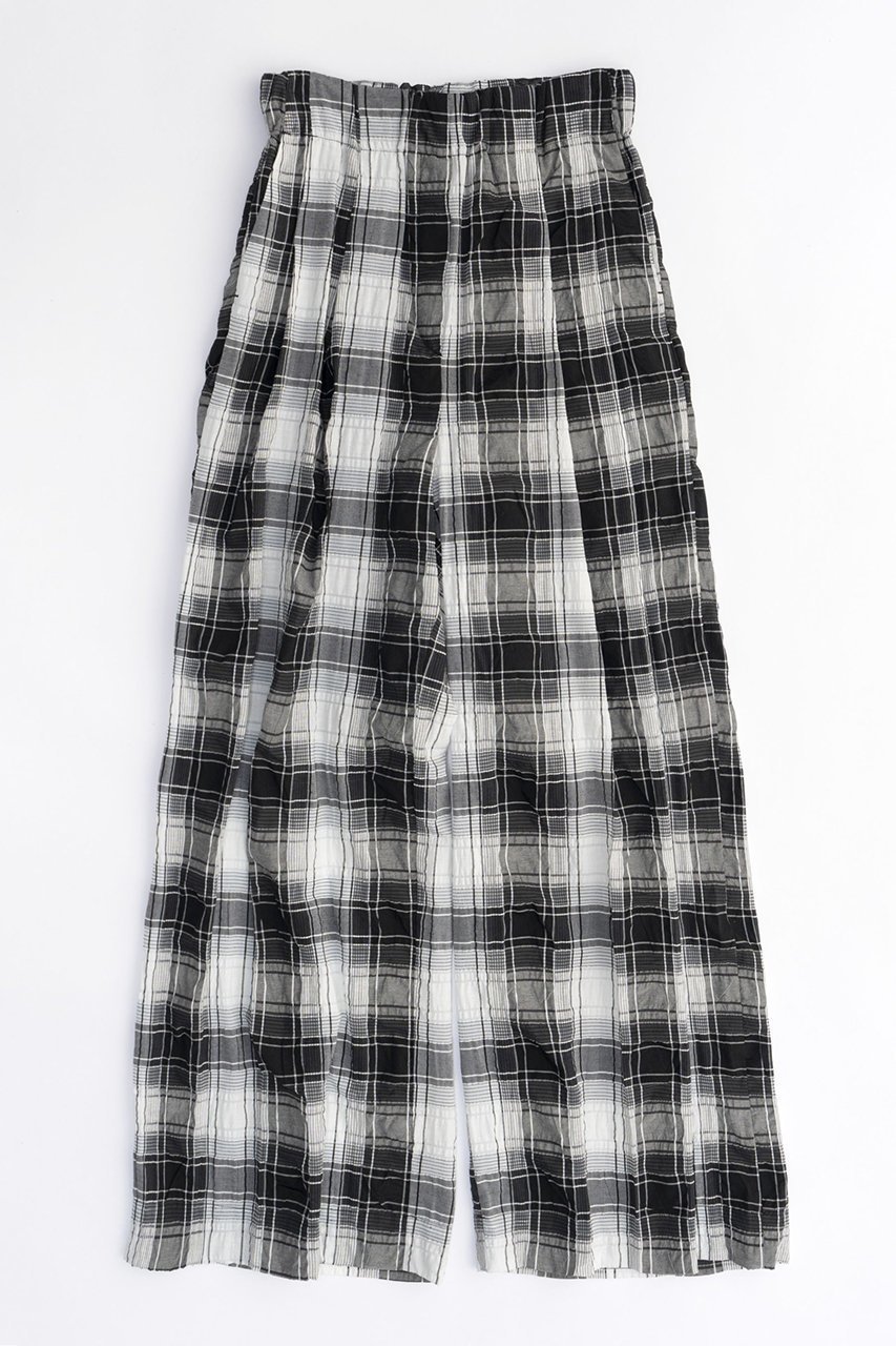 【メゾンスペシャル/MAISON SPECIAL】のChecked Tack Easy Pants/チェックタックイージーパンツ インテリア・キッズ・メンズ・レディースファッション・服の通販 founy(ファニー) 　ファッション　Fashion　レディースファッション　Fashion for Women　パンツ　Pants & Trousers　おすすめ　Recommended / Our Picks　セットアップ　Set-Up, Coordinated Outfit　チェック　Check, Plaid, Tartan　デニム　Denim, Jeans Material　バランス　Balance, Style Balance　リラックス　Relax, Relaxed Fit　BLK(ブラック)|ID: prp329100003909925 ipo3291000000032818832