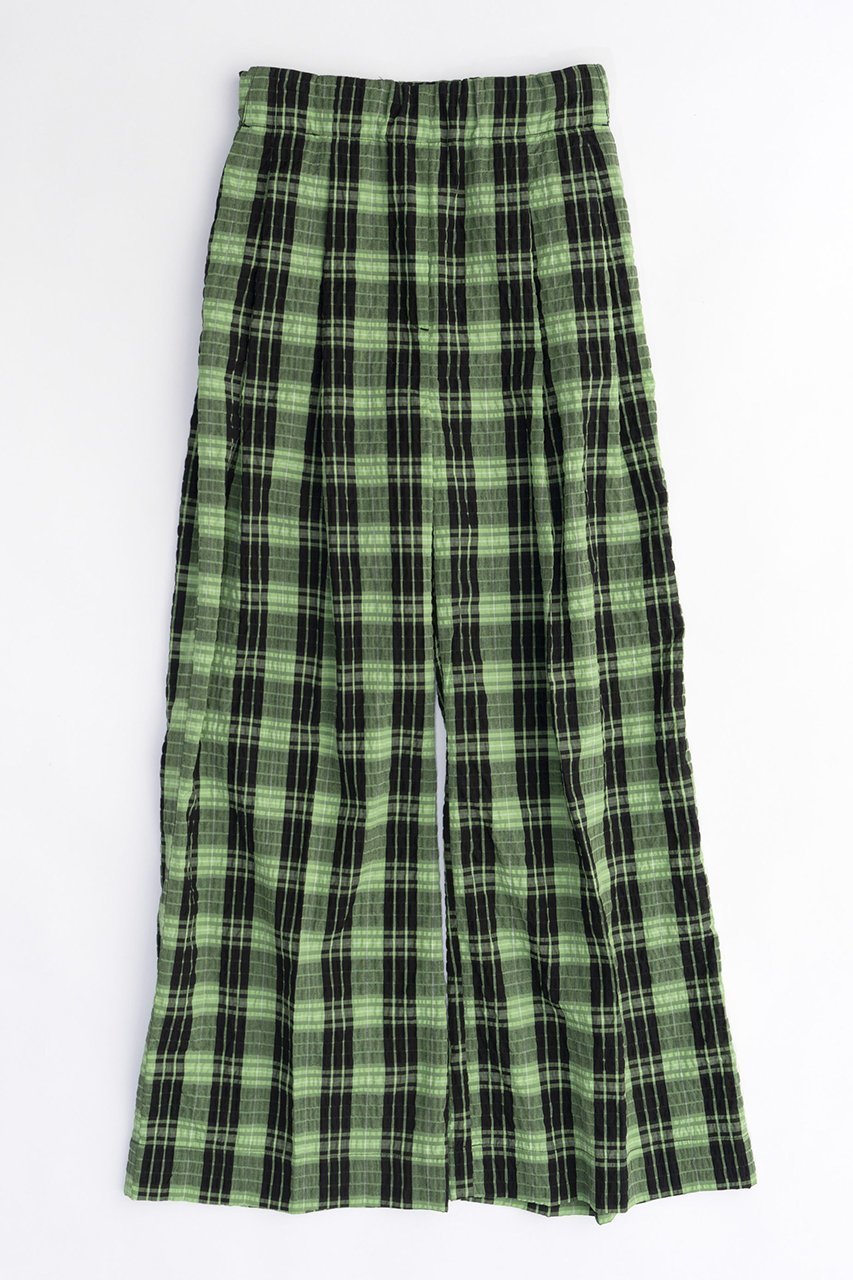 【メゾンスペシャル/MAISON SPECIAL】のChecked Tack Easy Pants/チェックタックイージーパンツ インテリア・キッズ・メンズ・レディースファッション・服の通販 founy(ファニー) 　ファッション　Fashion　レディースファッション　Fashion for Women　パンツ　Pants & Trousers　おすすめ　Recommended / Our Picks　セットアップ　Set-Up, Coordinated Outfit　チェック　Check, Plaid, Tartan　デニム　Denim, Jeans Material　バランス　Balance, Style Balance　リラックス　Relax, Relaxed Fit　GRN(グリーン)|ID: prp329100003909925 ipo3291000000032818833