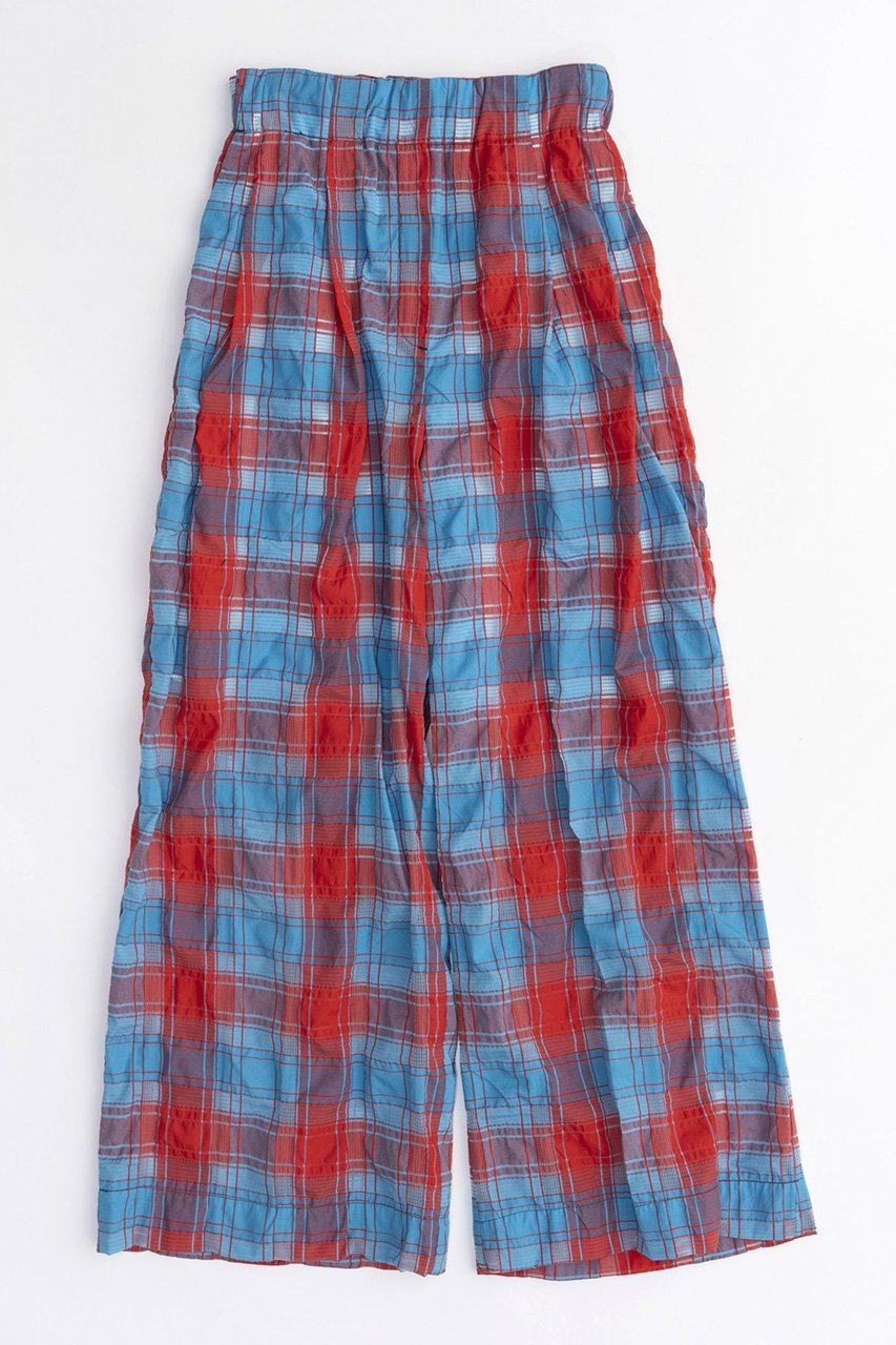 【メゾンスペシャル/MAISON SPECIAL】のChecked Tack Easy Pants/チェックタックイージーパンツ インテリア・キッズ・メンズ・レディースファッション・服の通販 founy(ファニー) 　ファッション　Fashion　レディースファッション　Fashion for Women　パンツ　Pants & Trousers　おすすめ　Recommended / Our Picks　セットアップ　Set-Up, Coordinated Outfit　チェック　Check, Plaid, Tartan　デニム　Denim, Jeans Material　バランス　Balance, Style Balance　リラックス　Relax, Relaxed Fit　RED(レッド)|ID: prp329100003909925 ipo3291000000032818834