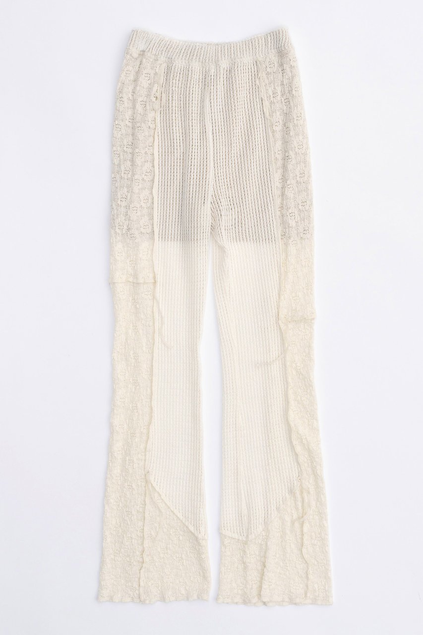 【メゾンスペシャル/MAISON SPECIAL】のMesh Combination Outseam Flare Pants/メッシュコンビアウトシームフレアパンツ 大人の最旬トレンドファッション＆コーディネート founy(ファウニー) 　ファッション　Fashion　レディースファッション　Fashion for Women　パンツ　Pants & Trousers　おすすめ　Recommended / Our Picks　コンビ　Combo, Combination Style　シアー　Sheer, See-Through　ストレッチ　Stretch, Stretchy Fabric　チュニック　Tunic, Long Top　バランス　Balance, Style Balance　フレア　Flare, Flared　レース　Lace, Lace Fabric　other-4|ID: prp329100003909927 ipo3291000000036846100