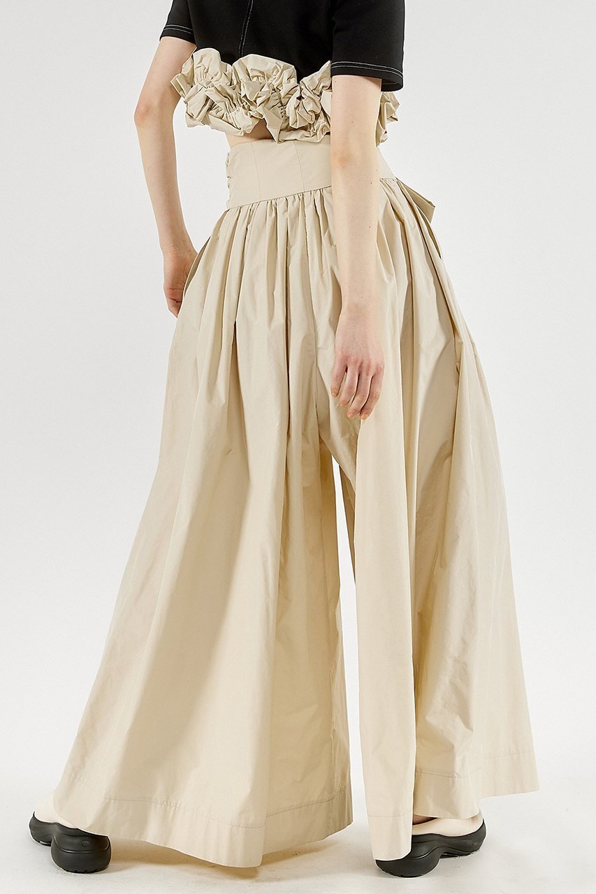 【メゾンスペシャル/MAISON SPECIAL】のWaist Gathers Voluminous Pants/ウエストギャザーボリュームパンツ 大人の最旬トレンドファッション＆コーディネート founy(ファウニー) 　ファッション　Fashion　レディースファッション　Fashion for Women　パンツ　Pants & Trousers　アシンメトリー　Asymmetrical Style　ショート　Short, Short Length　タフタ　Taffeta, Structured Fabric　リボン　Ribbon, Bow　夏　Summer　other-8|ID: prp329100003909928 ipo3291000000032819197