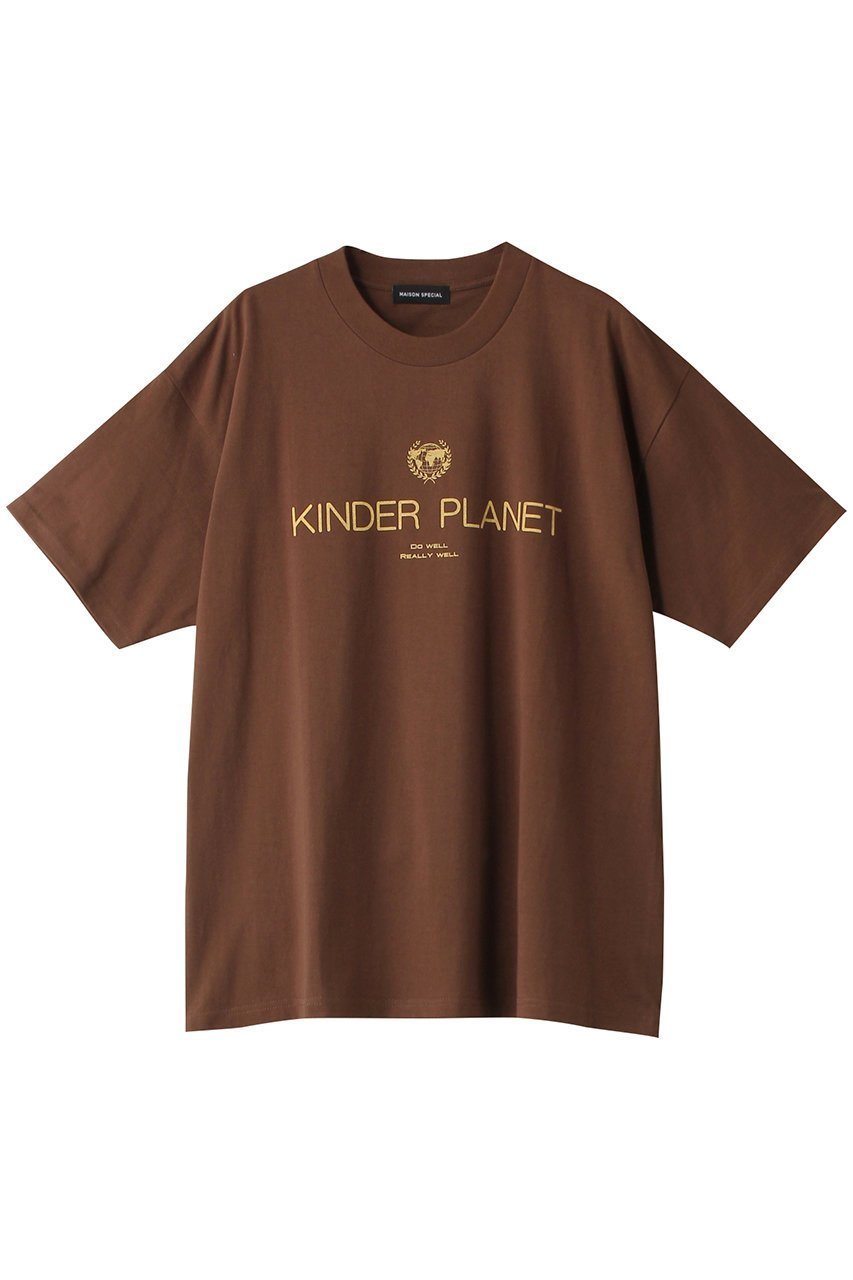 【メゾンスペシャル/MAISON SPECIAL】のKINDER PLANET Print T-shirt/KINDER PLANEプリントTシャツ インテリア・キッズ・メンズ・レディースファッション・服の通販 founy(ファニー) 　ファッション　Fashion　レディースファッション　Fashion for Women　トップス・カットソー　Cut & Sew Tops　シャツ・ブラウス・オフィスカジュアル　Elegant Blouses & Button-Ups　ロングTシャツ・Tシャツ　Longline T-Shirts & Tees　カットソー・ベーシックTシャツ　Cut-and-Sewn Tops / Stretch Tees & Basics　おすすめ　Recommended / Our Picks　ショート　Short, Short Length　スリーブ　Sleeve, Long Sleeve / Short Sleeve　プリント　Print, Printed Pattern　ヴィンテージ　Vintage Style　夏　Summer　BRN(ブラウン)|ID: prp329100003909929 ipo3291000000032927751