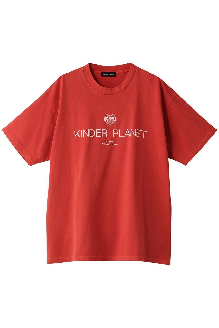 【メゾンスペシャル/MAISON SPECIAL】のKINDER PLANET Print T-shirt/KINDER PLANEプリントTシャツ インテリア・キッズ・メンズ・レディースファッション・服の通販 founy(ファニー) 　ファッション　Fashion　レディースファッション　Fashion for Women　トップス・カットソー　Cut & Sew Tops　シャツ・ブラウス・オフィスカジュアル　Elegant Blouses & Button-Ups　ロングTシャツ・Tシャツ　Longline T-Shirts & Tees　カットソー・ベーシックTシャツ　Cut-and-Sewn Tops / Stretch Tees & Basics　おすすめ　Recommended / Our Picks　ショート　Short, Short Length　スリーブ　Sleeve, Long Sleeve / Short Sleeve　プリント　Print, Printed Pattern　ヴィンテージ　Vintage Style　夏　Summer　RED(レッド)|ID: prp329100003909929 ipo3291000000032927767