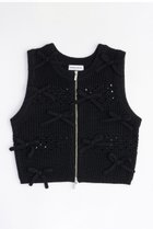 【メゾンスペシャル/MAISON SPECIAL】のSo Many Ribbons Vest/メニーメニーリボンベスト BLK(ブラック)|ID: prp329100003909932 ipo3291000000032910343