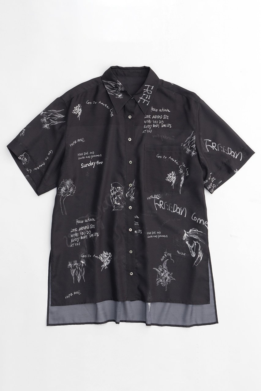 【メゾンスペシャル/MAISON SPECIAL】のDrawing Print T-shirt/ドローイングプリントシャツ インテリア・キッズ・メンズ・レディースファッション・服の通販 founy(ファニー) 　ファッション　Fashion　レディースファッション　Fashion for Women　トップス・カットソー　Cut & Sew Tops　キャミソール&ノースリーブ　Camisoles & Sleeveless Tops　シャツ・ブラウス・オフィスカジュアル　Elegant Blouses & Button-Ups　ロングTシャツ・Tシャツ　Longline T-Shirts & Tees　おすすめ　Recommended / Our Picks　セットアップ　Set-Up, Coordinated Outfit　ドレープ　Drape, Draping Fabric　ノースリーブ　Sleeveless, No-Sleeve　ルーズ　Loose, Oversized　夏　Summer　BLK(ブラック)|ID: prp329100003909933 ipo3291000000032908059