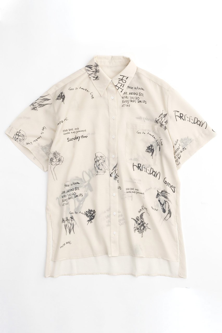 【メゾンスペシャル/MAISON SPECIAL】のDrawing Print T-shirt/ドローイングプリントシャツ インテリア・キッズ・メンズ・レディースファッション・服の通販 founy(ファニー) 　ファッション　Fashion　レディースファッション　Fashion for Women　トップス・カットソー　Cut & Sew Tops　キャミソール&ノースリーブ　Camisoles & Sleeveless Tops　シャツ・ブラウス・オフィスカジュアル　Elegant Blouses & Button-Ups　ロングTシャツ・Tシャツ　Longline T-Shirts & Tees　おすすめ　Recommended / Our Picks　セットアップ　Set-Up, Coordinated Outfit　ドレープ　Drape, Draping Fabric　ノースリーブ　Sleeveless, No-Sleeve　ルーズ　Loose, Oversized　夏　Summer　WHT(ホワイト)|ID: prp329100003909933 ipo3291000000032908061