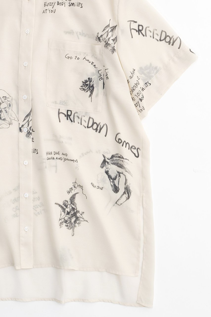 【メゾンスペシャル/MAISON SPECIAL】のDrawing Print T-shirt/ドローイングプリントシャツ 人気、トレンドファッション・服の通販 founy(ファニー) 　ファッション　Fashion　レディースファッション　Fashion for Women　トップス・カットソー　Cut & Sew Tops　キャミソール&ノースリーブ　Camisoles & Sleeveless Tops　シャツ・ブラウス・オフィスカジュアル　Elegant Blouses & Button-Ups　ロングTシャツ・Tシャツ　Longline T-Shirts & Tees　おすすめ　Recommended / Our Picks　セットアップ　Set-Up, Coordinated Outfit　ドレープ　Drape, Draping Fabric　ノースリーブ　Sleeveless, No-Sleeve　ルーズ　Loose, Oversized　夏　Summer　other-3|ID: prp329100003909933 ipo3291000000032908067