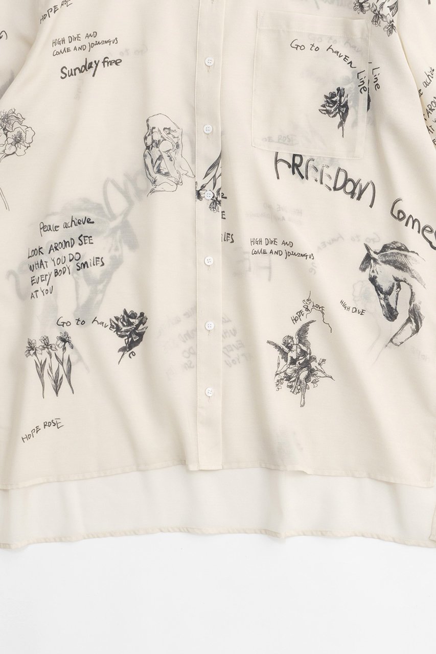 【メゾンスペシャル/MAISON SPECIAL】のDrawing Print T-shirt/ドローイングプリントシャツ 人気、トレンドファッション・服の通販 founy(ファニー) 　ファッション　Fashion　レディースファッション　Fashion for Women　トップス・カットソー　Cut & Sew Tops　キャミソール&ノースリーブ　Camisoles & Sleeveless Tops　シャツ・ブラウス・オフィスカジュアル　Elegant Blouses & Button-Ups　ロングTシャツ・Tシャツ　Longline T-Shirts & Tees　おすすめ　Recommended / Our Picks　セットアップ　Set-Up, Coordinated Outfit　ドレープ　Drape, Draping Fabric　ノースリーブ　Sleeveless, No-Sleeve　ルーズ　Loose, Oversized　夏　Summer　other-5|ID: prp329100003909933 ipo3291000000032908073