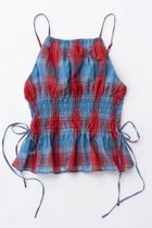 【メゾンスペシャル/MAISON SPECIAL】のChecked Shirring Bustier/チェックシャーリングビスチェ RED(レッド)|ID: prp329100003909934 ipo3291000000032907035