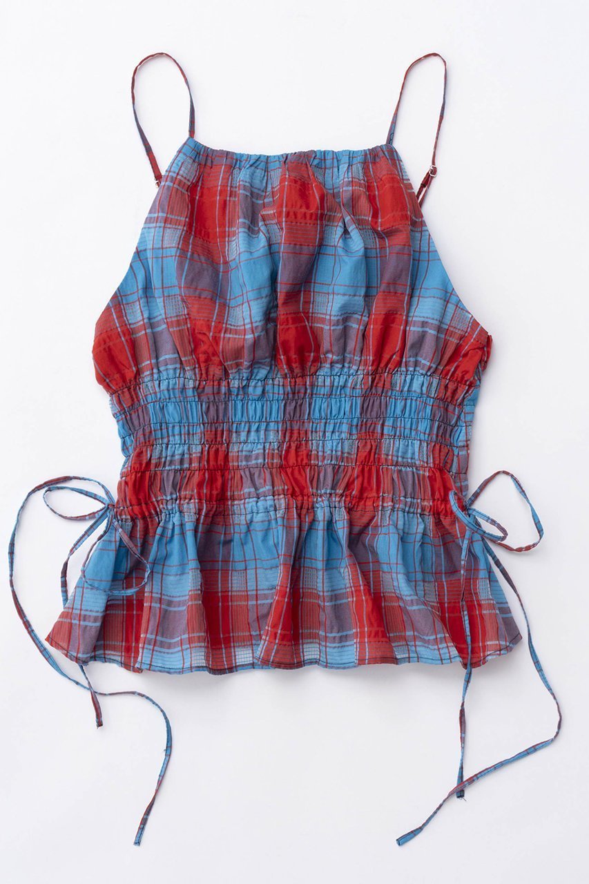 【メゾンスペシャル/MAISON SPECIAL】のChecked Shirring Bustier/チェックシャーリングビスチェ インテリア・キッズ・メンズ・レディースファッション・服の通販 founy(ファニー) 　ファッション　Fashion　レディースファッション　Fashion for Women　トップス・カットソー　Cut & Sew Tops　キャミソール&ノースリーブ　Camisoles & Sleeveless Tops　シャツ・ブラウス・オフィスカジュアル　Elegant Blouses & Button-Ups　ビスチェ　Bustiers & Corset Tops / Layered Bustier Style　おすすめ　Recommended / Our Picks　コンパクト　Compact, Small Size　セットアップ　Set-Up, Coordinated Outfit　ノースリーブ　Sleeveless, No-Sleeve　リラックス　Relax, Relaxed Fit　夏　Summer　RED(レッド)|ID: prp329100003909934 ipo3291000000032907035