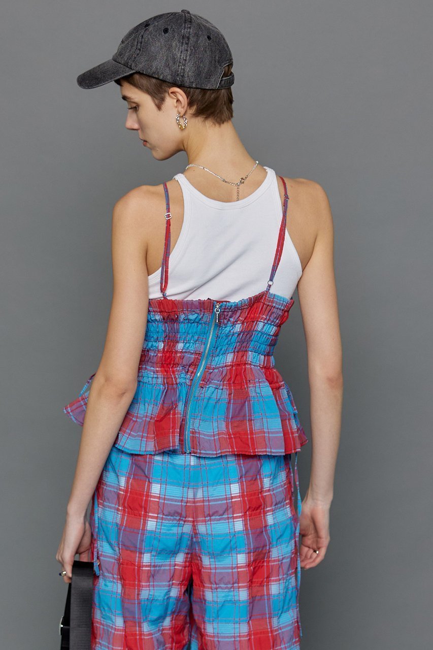 【メゾンスペシャル/MAISON SPECIAL】のChecked Shirring Bustier/チェックシャーリングビスチェ 人気、トレンドファッション・服の通販 founy(ファニー) 　ファッション　Fashion　レディースファッション　Fashion for Women　トップス・カットソー　Cut & Sew Tops　キャミソール&ノースリーブ　Camisoles & Sleeveless Tops　シャツ・ブラウス・オフィスカジュアル　Elegant Blouses & Button-Ups　ビスチェ　Bustiers & Corset Tops / Layered Bustier Style　おすすめ　Recommended / Our Picks　コンパクト　Compact, Small Size　セットアップ　Set-Up, Coordinated Outfit　ノースリーブ　Sleeveless, No-Sleeve　リラックス　Relax, Relaxed Fit　夏　Summer　other-8|ID: prp329100003909934 ipo3291000000032907056