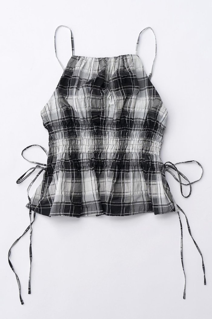 【メゾンスペシャル/MAISON SPECIAL】のChecked Shirring Bustier/チェックシャーリングビスチェ インテリア・キッズ・メンズ・レディースファッション・服の通販 founy(ファニー) https://founy.com/ ファッション Fashion レディースファッション Fashion for Women トップス・カットソー Cut & Sew Tops キャミソール&ノースリーブ Camisoles & Sleeveless Tops シャツ・ブラウス・オフィスカジュアル Elegant Blouses & Button-Ups ビスチェ Bustiers & Corset Tops / Layered Bustier Style おすすめ Recommended / Our Picks コンパクト Compact, Small Size セットアップ Set-Up, Coordinated Outfit ノースリーブ Sleeveless, No-Sleeve リラックス Relax, Relaxed Fit 夏 Summer |ID: prp329100003909934 ipo3291000000036400894
