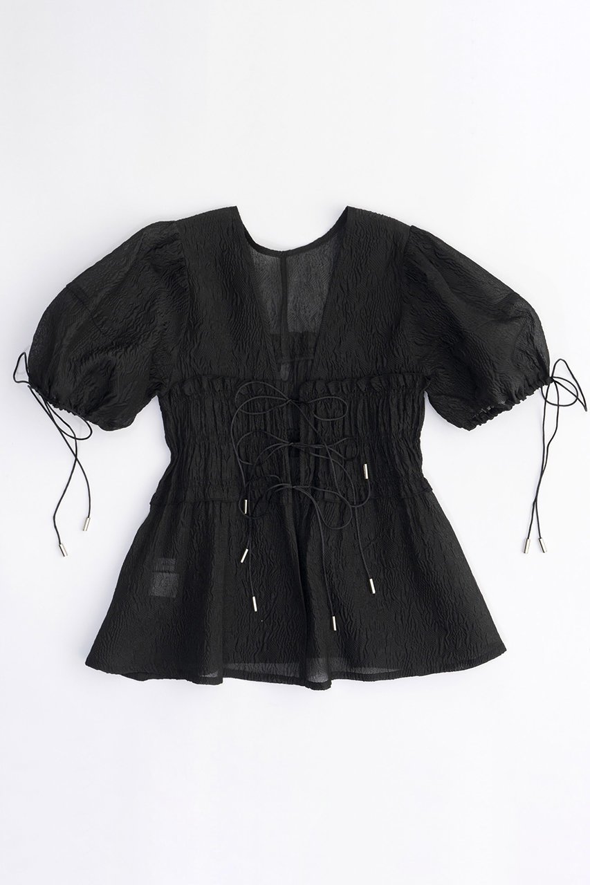 【メゾンスペシャル/MAISON SPECIAL】のSheer Jacquard 2way Puff Sleeve Tops/シアージャガード2WAYパフトップ 人気、トレンドファッション・服の通販 founy(ファニー) 　ファッション　Fashion　レディースファッション　Fashion for Women　トップス・カットソー　Cut & Sew Tops　シャツ・ブラウス・オフィスカジュアル　Elegant Blouses & Button-Ups　おすすめ　Recommended / Our Picks　ガーリー　Girly, Feminine Style　シアー　Sheer, See-Through　ショート　Short, Short Length　スリーブ　Sleeve, Long Sleeve / Short Sleeve　セットアップ　Set-Up, Coordinated Outfit　デニム　Denim, Jeans Material　other-2|ID: prp329100003909935 ipo3291000000032907243