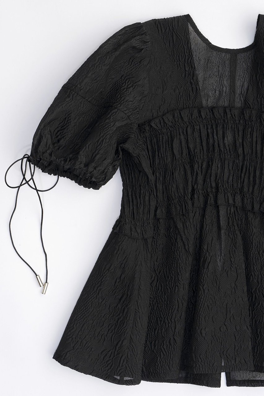 【メゾンスペシャル/MAISON SPECIAL】のSheer Jacquard 2way Puff Sleeve Tops/シアージャガード2WAYパフトップ 人気、トレンドファッション・服の通販 founy(ファニー) 　ファッション　Fashion　レディースファッション　Fashion for Women　トップス・カットソー　Cut & Sew Tops　シャツ・ブラウス・オフィスカジュアル　Elegant Blouses & Button-Ups　おすすめ　Recommended / Our Picks　ガーリー　Girly, Feminine Style　シアー　Sheer, See-Through　ショート　Short, Short Length　スリーブ　Sleeve, Long Sleeve / Short Sleeve　セットアップ　Set-Up, Coordinated Outfit　デニム　Denim, Jeans Material　other-8|ID: prp329100003909935 ipo3291000000032907261