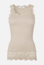 【ロサムンド/ROSEMUNDE】のレース付き タンクトップ(裾レース) シルクコットン カカオ|ID: prp329100003909940 ipo3291000000036969012