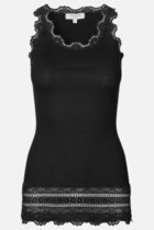 【ロサムンド/ROSEMUNDE】のレース付き タンクトップ(裾レース) シルクコットン ブラック|ID: prp329100003909940 ipo3291000000037281246