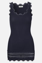 【ロサムンド/ROSEMUNDE】のレース付き タンクトップ(裾レース) シルクコットン ネイビー|ID: prp329100003909940 ipo3291000000037281252