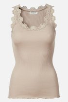 【ロサムンド/ROSEMUNDE】のレース付き タンクトップ シルクコットン カカオ|ID: prp329100003909942 ipo3291000000037281298