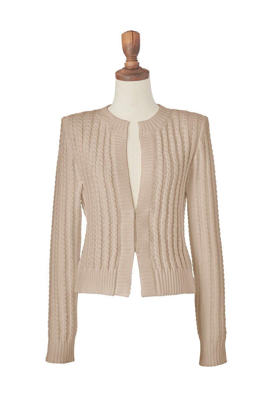 【デイジーリン/DAISY LIN】のKnit Jacket “Daisy Hampton” インテリア・キッズ・メンズ・レディースファッション・服の通販 founy(ファウニー) 　ファッション　Fashion　レディースファッション　Fashion for Women　アウター　Coat / Outerwear Collection　レディースジャケット・軽アウター　Jackets　おすすめ　Recommended / Our Picks　エレガント 上品　Elegant　シェイプ　Shape, Slim Fit　ジャケット　Jacket, Outerwear　フロント　Front, Front Design　旅行　Travel　ベージュ|ID: prp329100003909945 ipo3291000000036640787